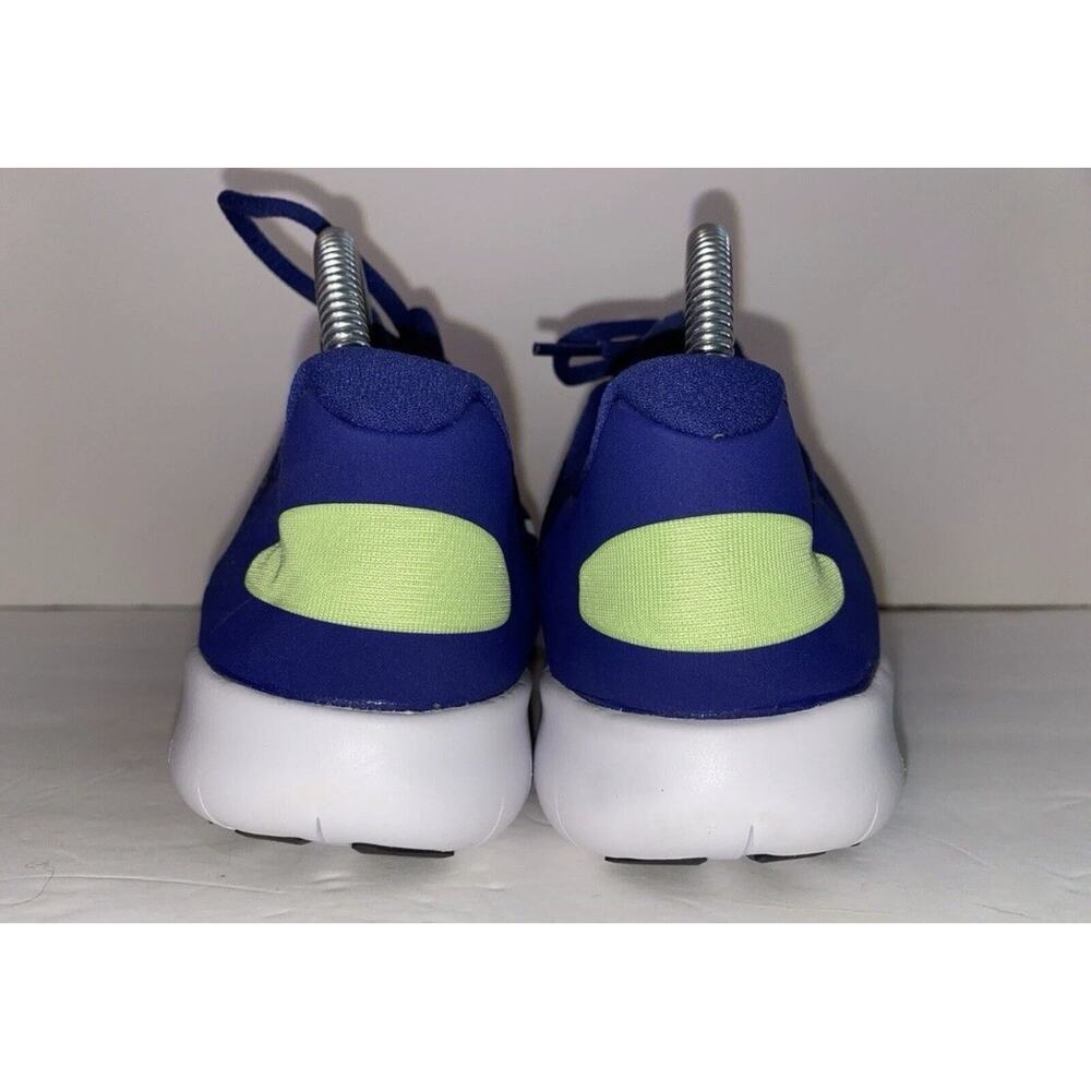 Nike Free Blue White Swoosh Lime Green Sz 7 Youth Wmn 8-8.5 Equivalent Sneakers - Picture 5 of 7